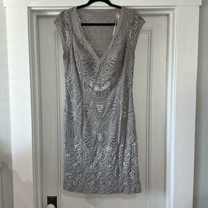 Silver mini sequin dress